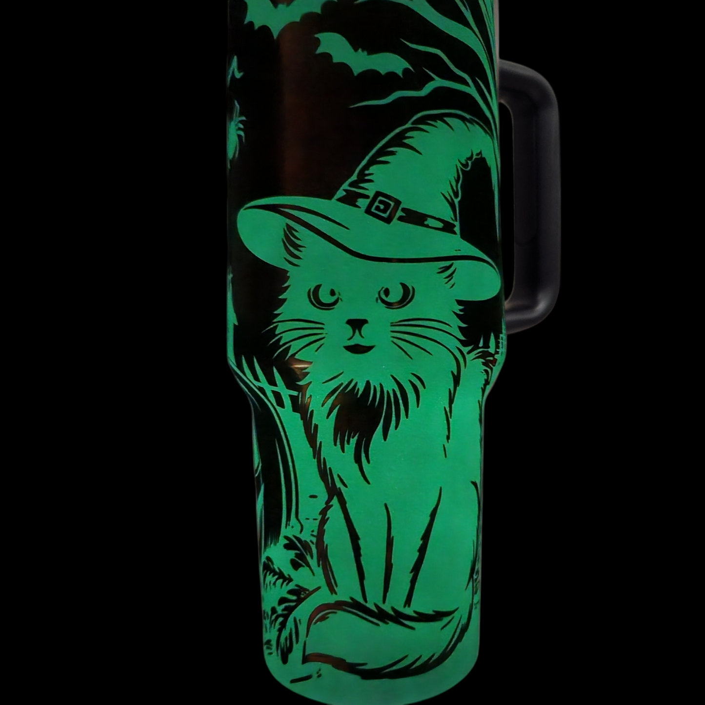 Fall Pumpkins | Black Cat | Glow in the Dark | 40oz Tumbler