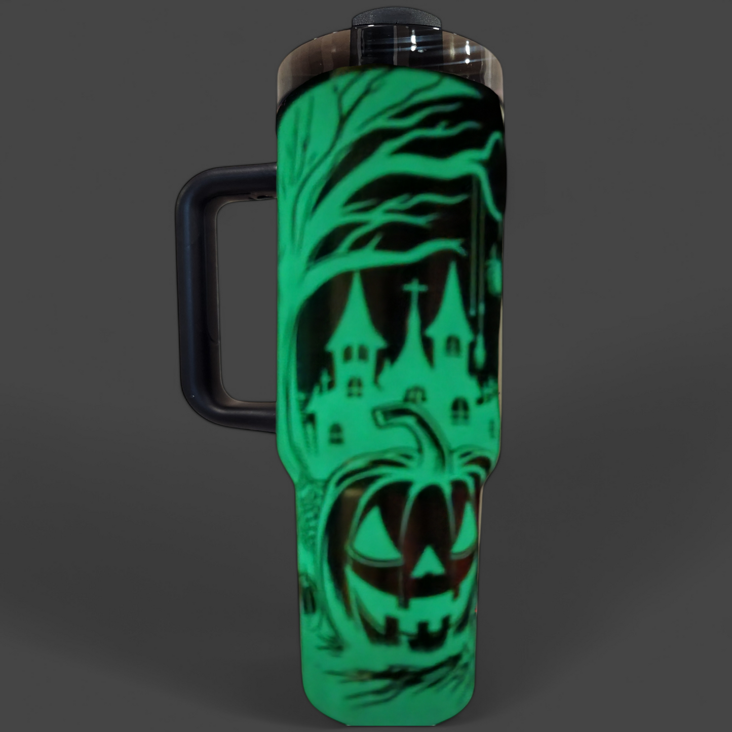 Fall Pumpkins | Black Cat | Glow in the Dark | 40oz Tumbler