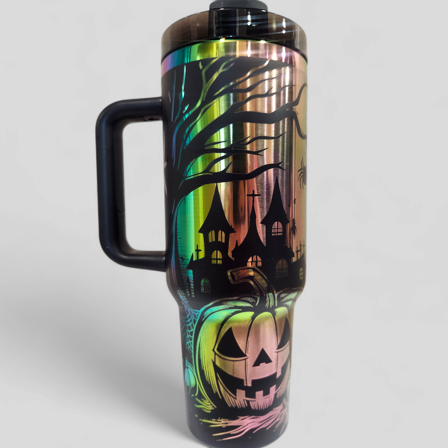 Fall Pumpkins | Black Cat | Glow in the Dark | 40oz Tumbler